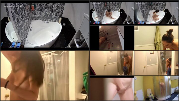 Hidden camera caught her dress and undress before shower 371