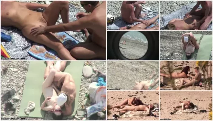 Horny couple on the beach