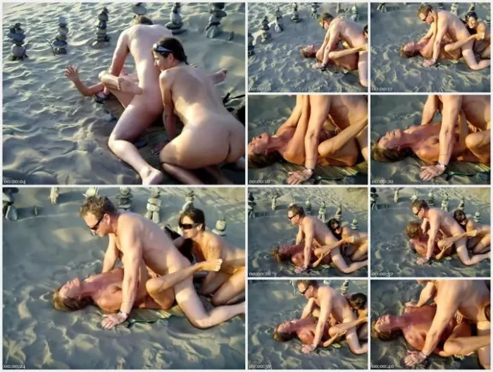 Horny nudists caught by a voyeur