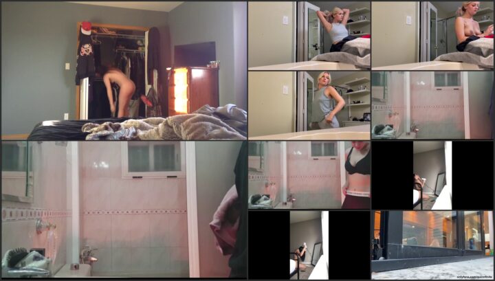 Hidden camera caught her dress and undress before shower 306