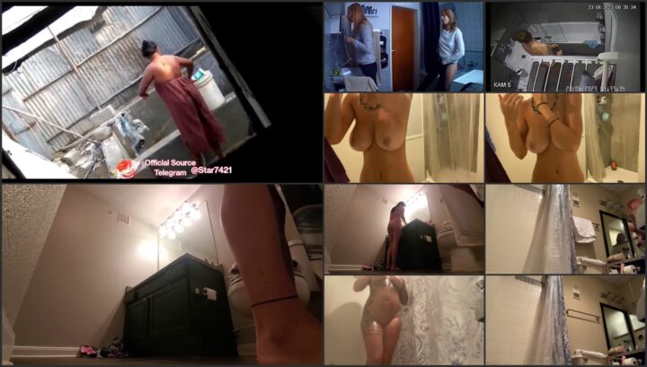 Hidden camera caught her dress and undress before shower 349